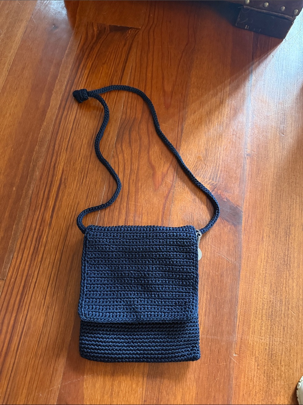 The Sak Handwoven Navy Blue Crossbody Bag